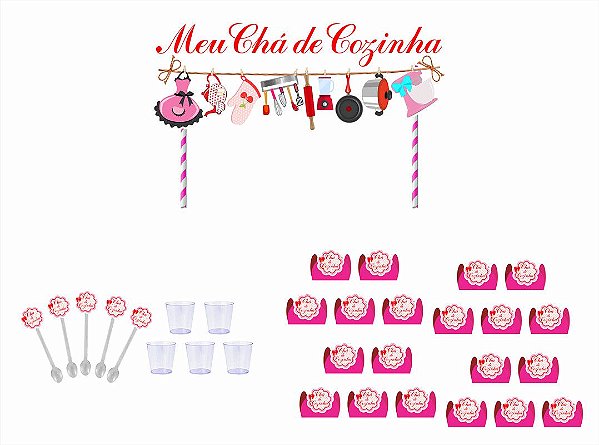 Kit Festa Chá de Cozinha pink 601 peças