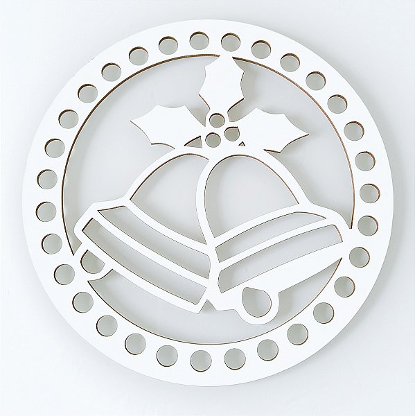 GUIRLANDA NATALINA SINOS EM MDF BRANCO 15CM