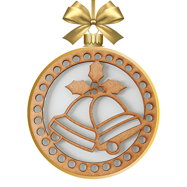 GUIRLANDA NATALINA SINOS EM MDF CRÚ 15cm