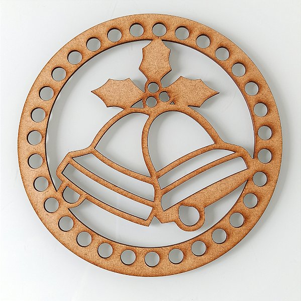GUIRLANDA NATALINA SINOS EM MDF CRÚ 15cm