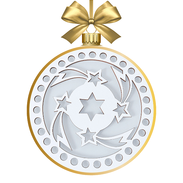 GUIRLANDA NATALINA ESTRELAS EM MDF BRANCO 15CM