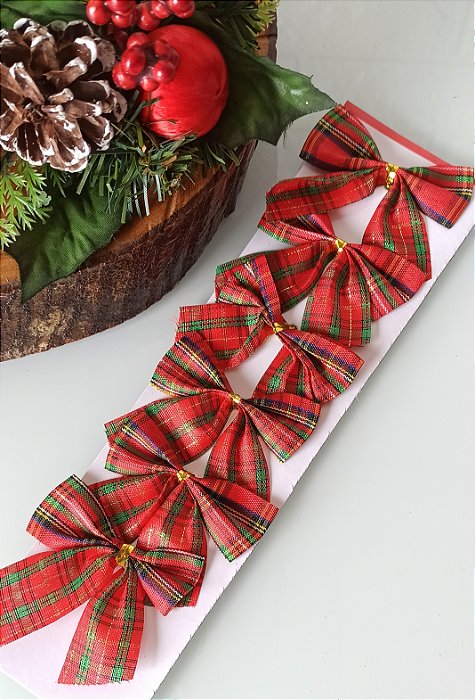 Laço Natalino Xadrez (6 peças)