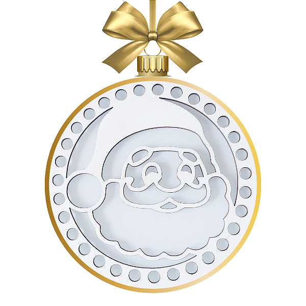 GUIRLANDA PAPAI NOEL EM MDF BRANCO 15cm