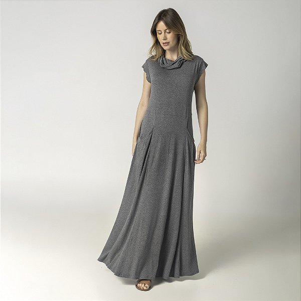 Vestido Sportwear Mescla com Bolso