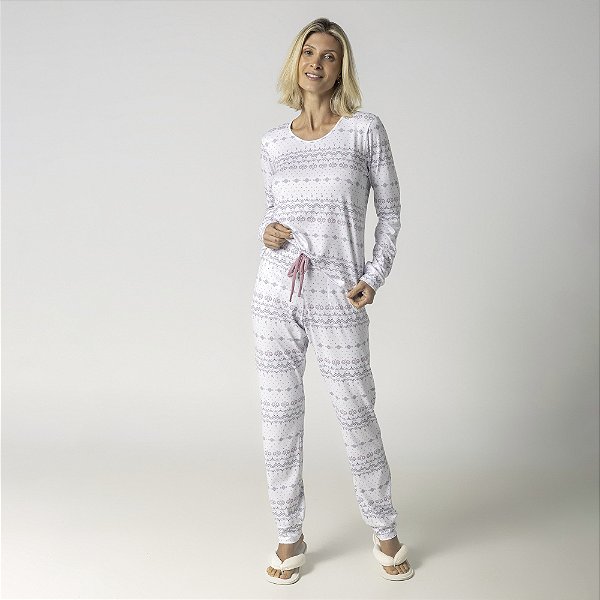 Pijama Feminino Longo Macramê