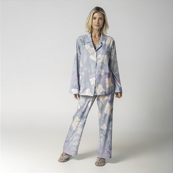 Pijama Feminino Longo Aberto Rainbow