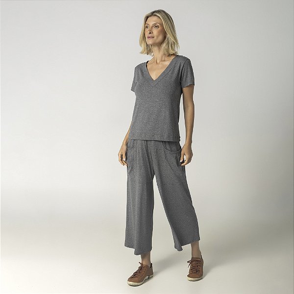 Conjunto Feminino Sportwear Pantacourt Mescla