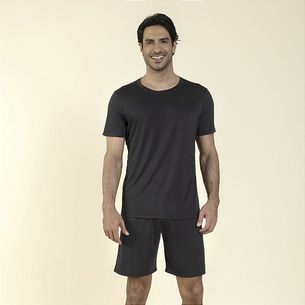 Pijama Masculino Curto Modal Preto