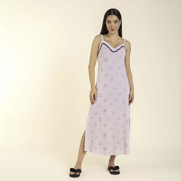 Camisola Midi de Alça Rosa Zodíaco