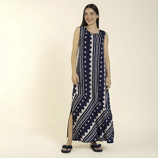 Camisola Longa Regata Geometric Marinho