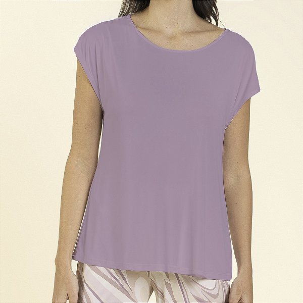 Pijama Feminino Manga Curta Lilás Embru Art