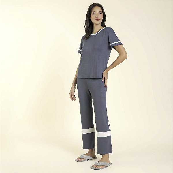 Pijama Feminino Capri Tricot Heavy Cromo