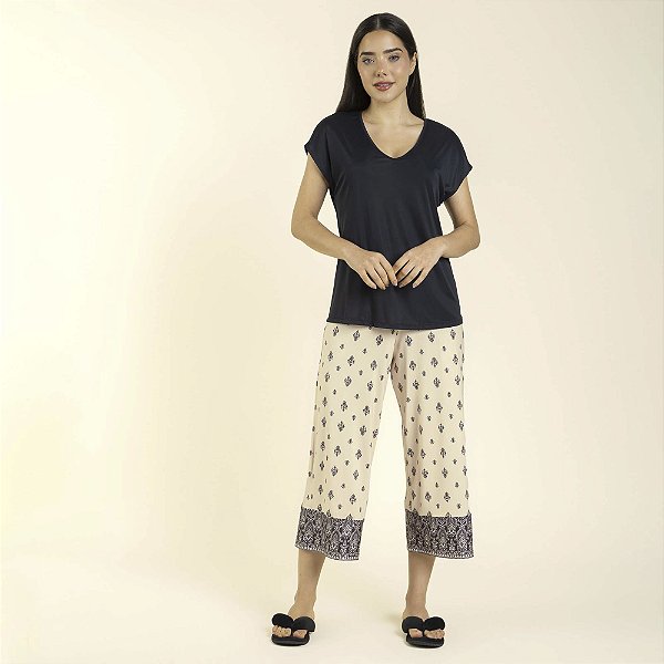 Pijama Feminino Capri Bali Preto