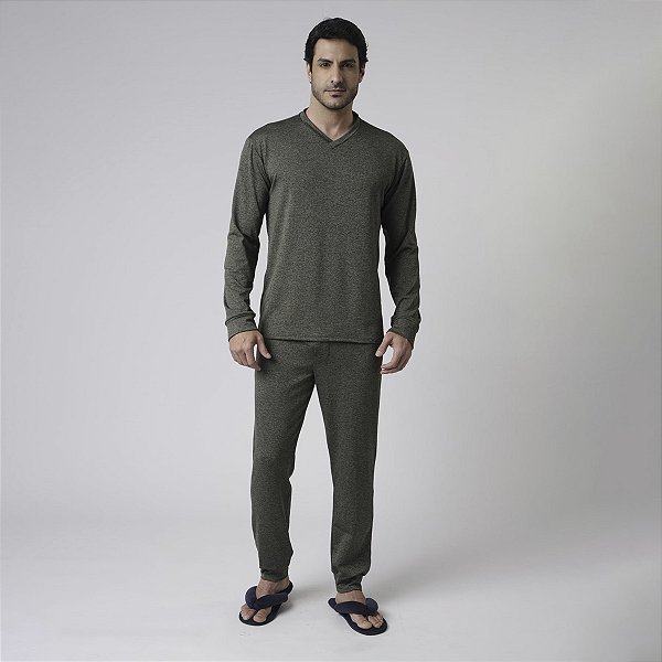 Pijama Masculino Longo Verde Mediterrâneo