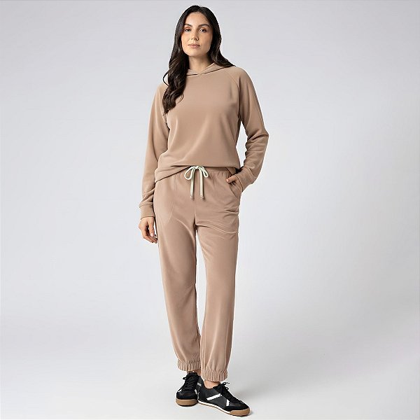 Conjunto Plush Balance Style Grão com Capuz