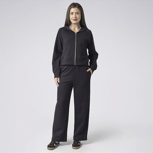 Conjunto Balance Moletom Preto com Zíper