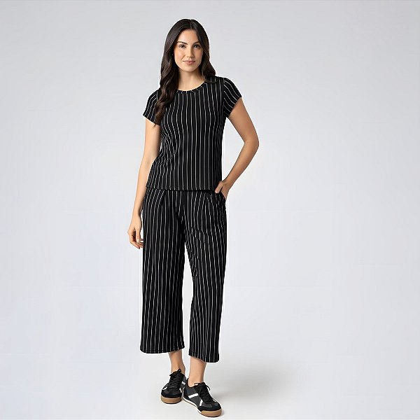 Conjunto Pantacourt Balance Style Preto