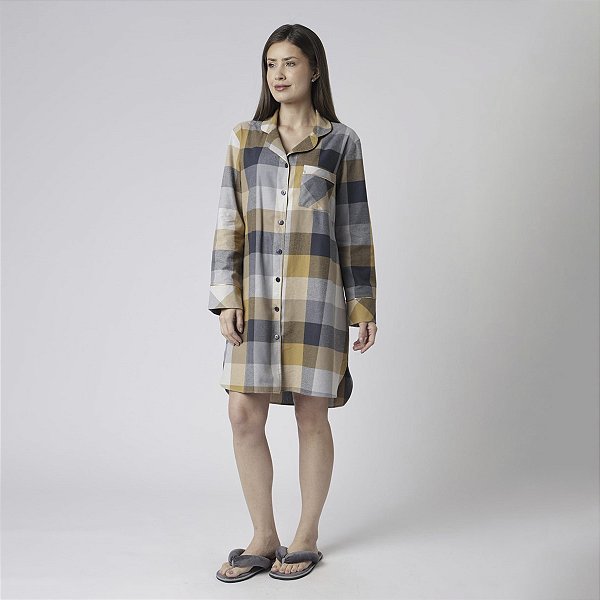 Camisão Feminino Curto Aberto Xadrez