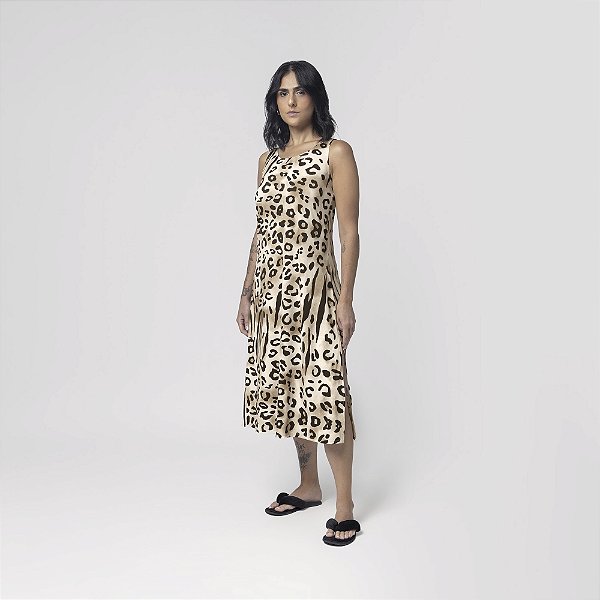 Camisola Plus Size Regata Midi Animal Print