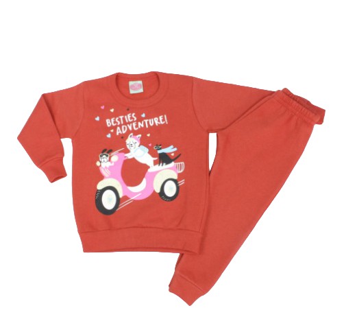 Conjunto de moletom feminino estampa adventure