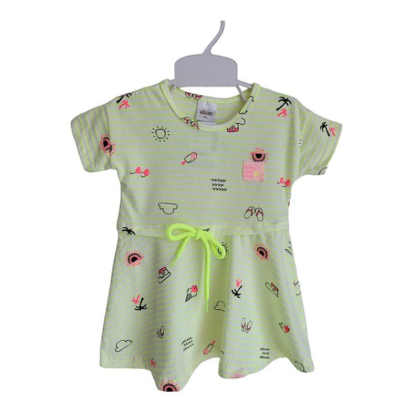 Vestido estampa com listras