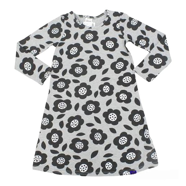 Vestido manga longa estampa flores