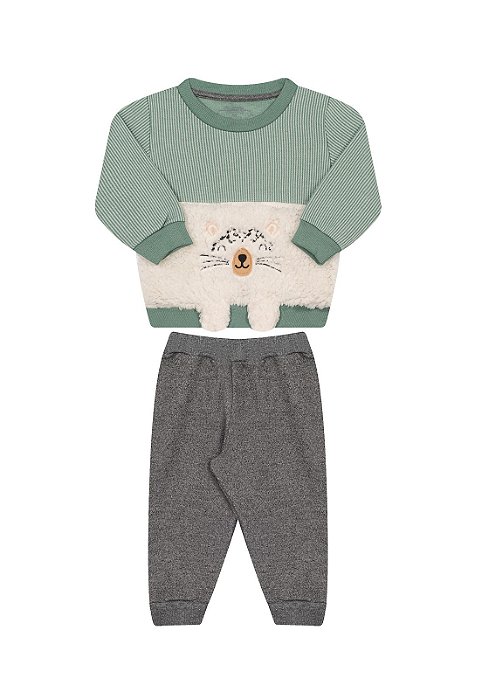 Conjunto masculino moletom canelado