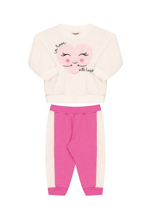 Conjunto feminino pelinhos bordado love