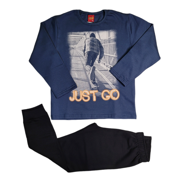 Conjunto moletom masculino estampa "skate"