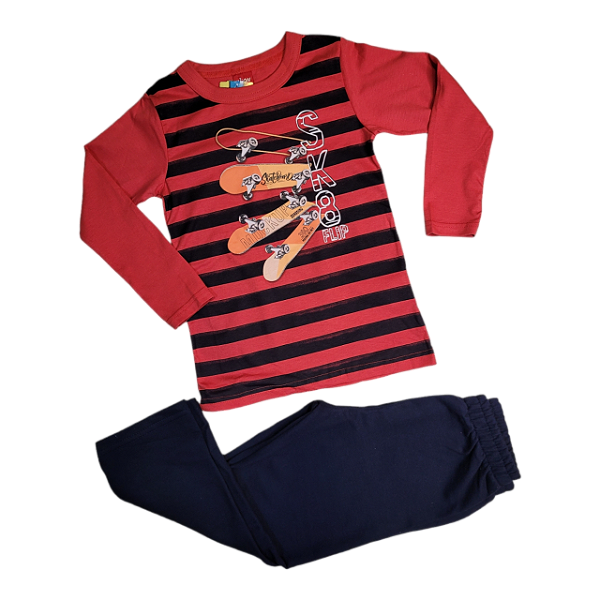 Conjunto meia estação masculino estampa "skate"