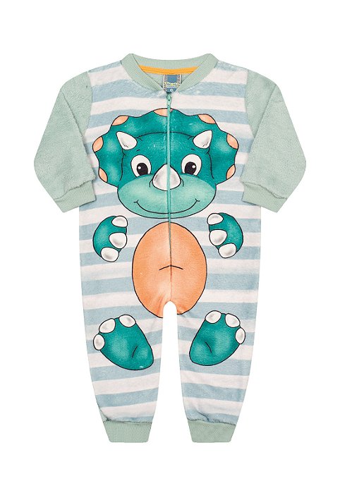 Macacão em pelinhos dino baby