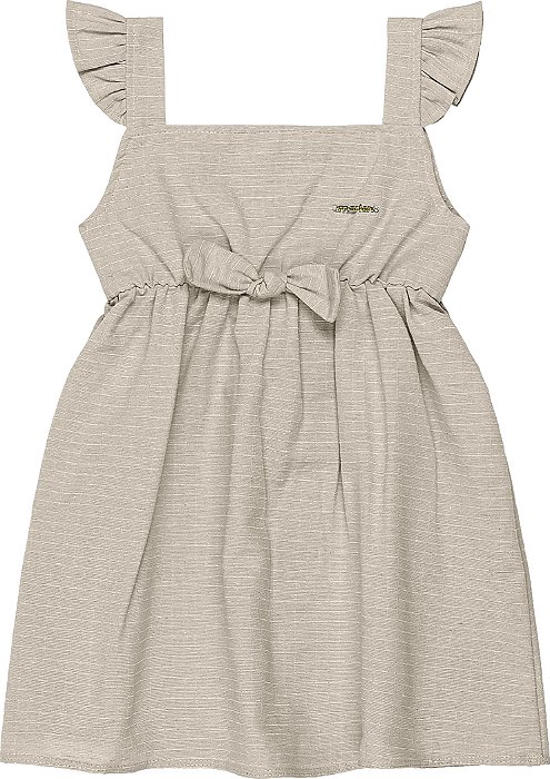 Vestido em sarja na cor creme