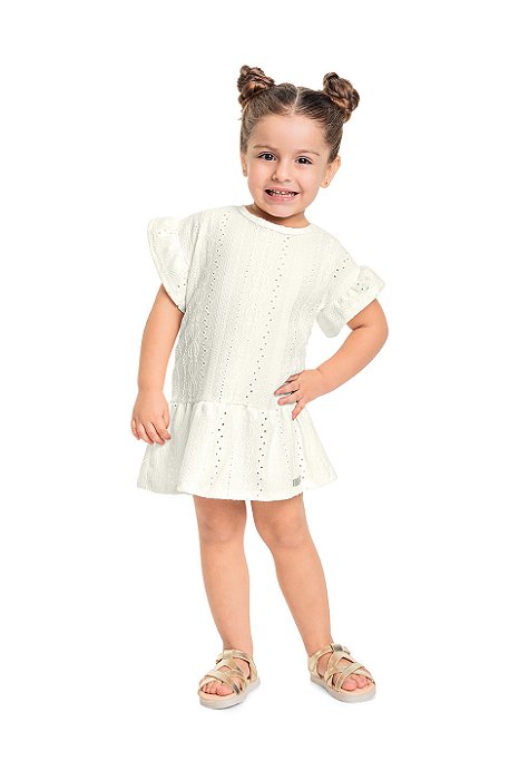 Vestido em laise off white
