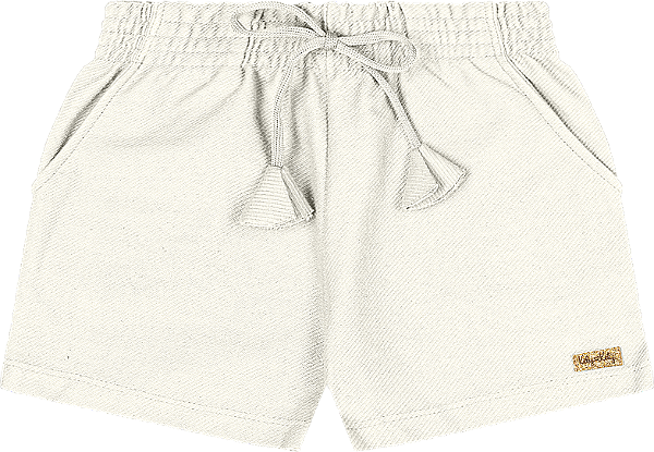 Shorts em moletinho sarjado rústico off white