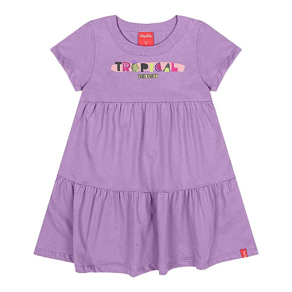 Vestido três marias em meia malha lilás