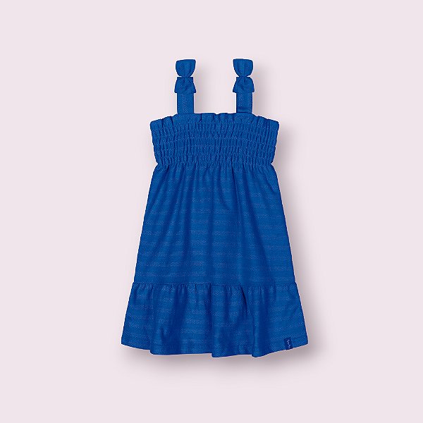 Vestido em malha de algodão trabalhado