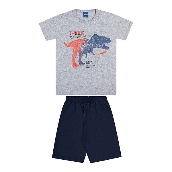 Conjunto camisa meia malha e shorts moletinho