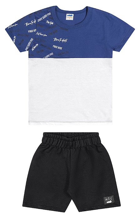 Conjunto masculino meia malha e shorts moletinho