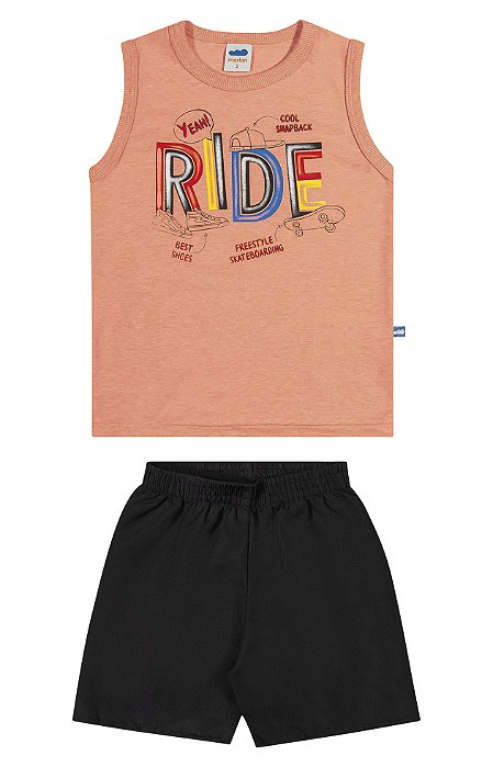 Conjunto camiseta regata e shorts em microfibra