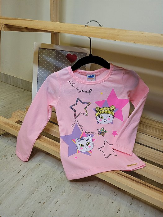 Blusa manga longa estrelinha