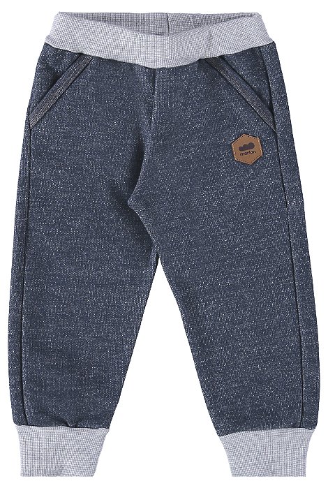 Calça em moletom jeans felpado