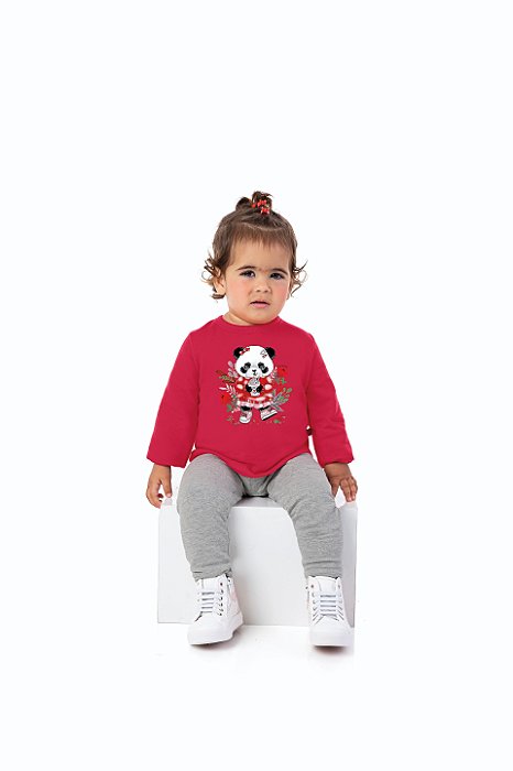 Conjunto moletom e legging molecotton na cor pimenta