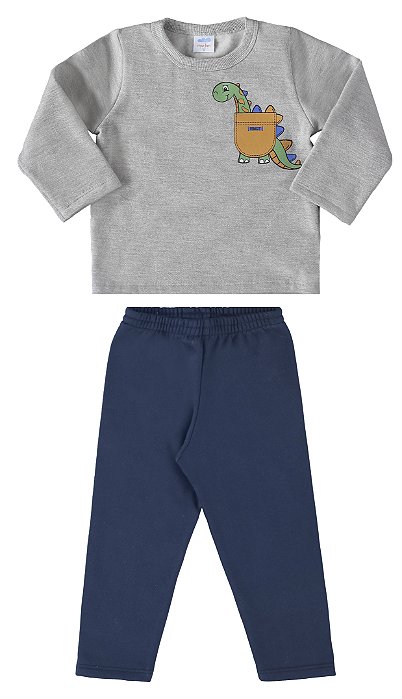 Conjunto moletom felpado dino