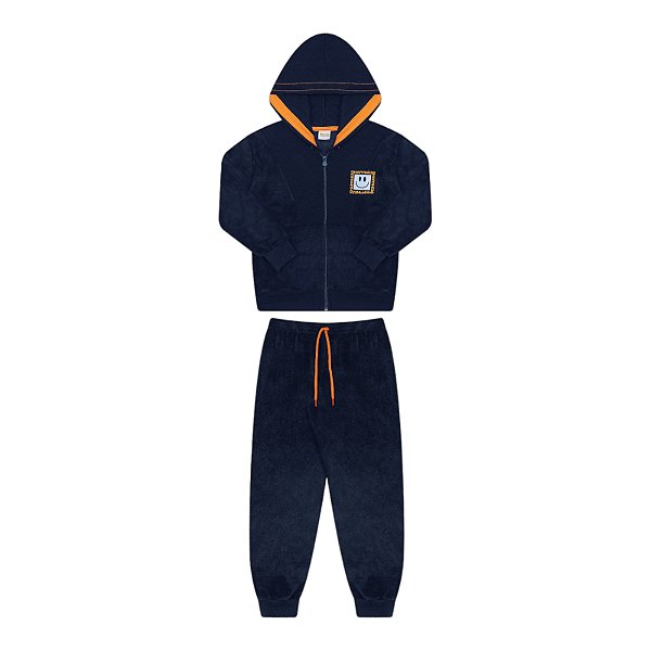 Conjunto masculino em pelinhos com capuz