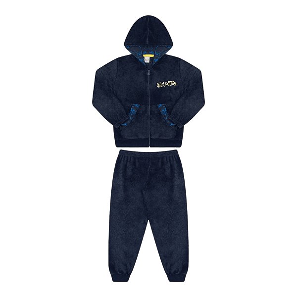 Conjunto masculino em pelinhos com capuz
