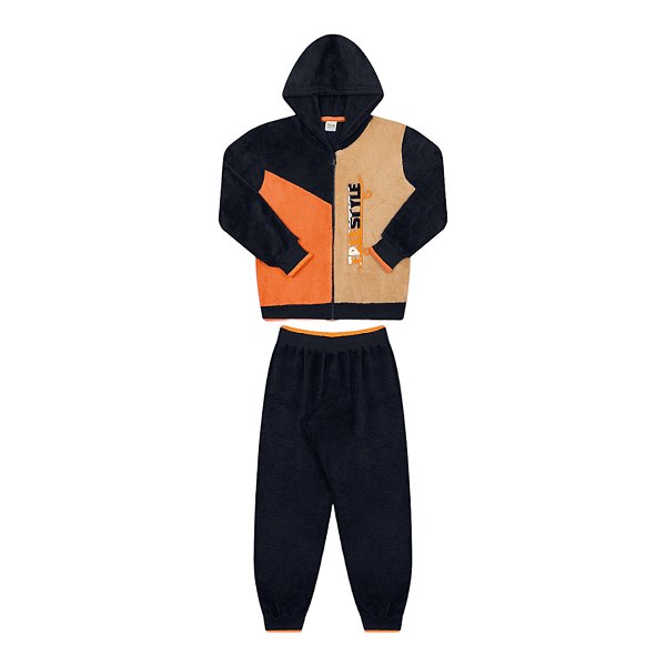 Conjunto masculino em pelinhos com capuz
