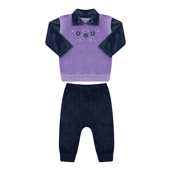 Conjunto feminino em pelinhos com elastano