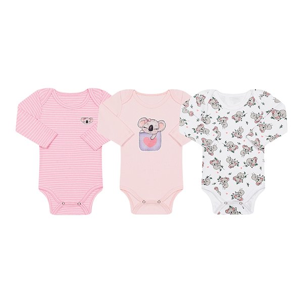Kit feminino de 3 bodys