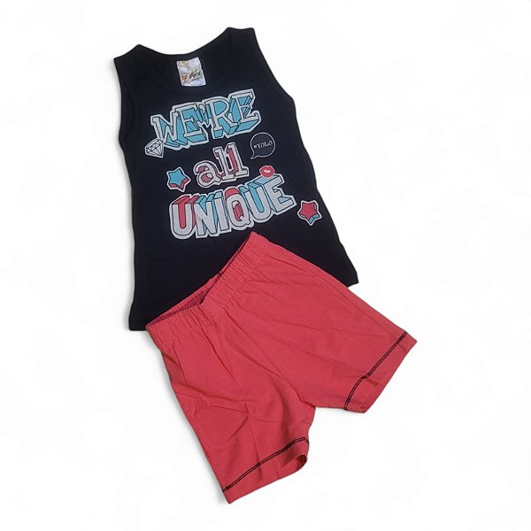 Conjunto básico feminino regata e shorts