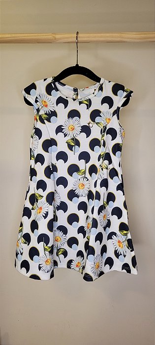 Vestido margaridas na cor branca